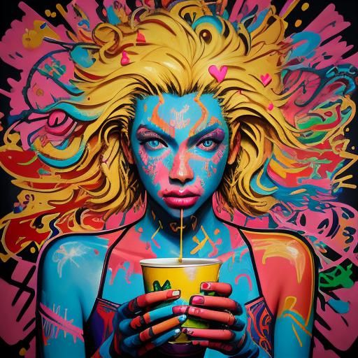 Phoenix Tarot Reader in Graffiti Art Style