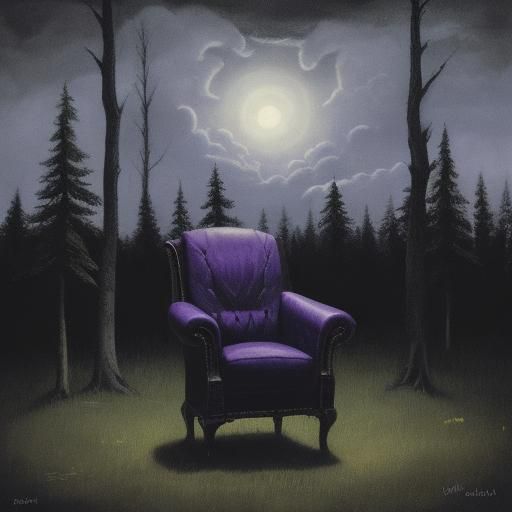 Eerie Chair in a Starless Night