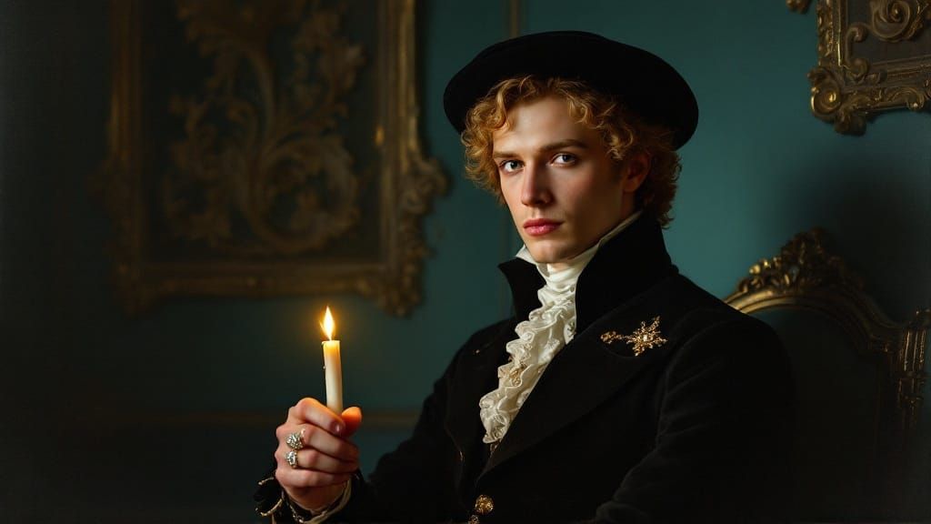 Rococo Portrait of a Blond Gentleman with Honey Eyes