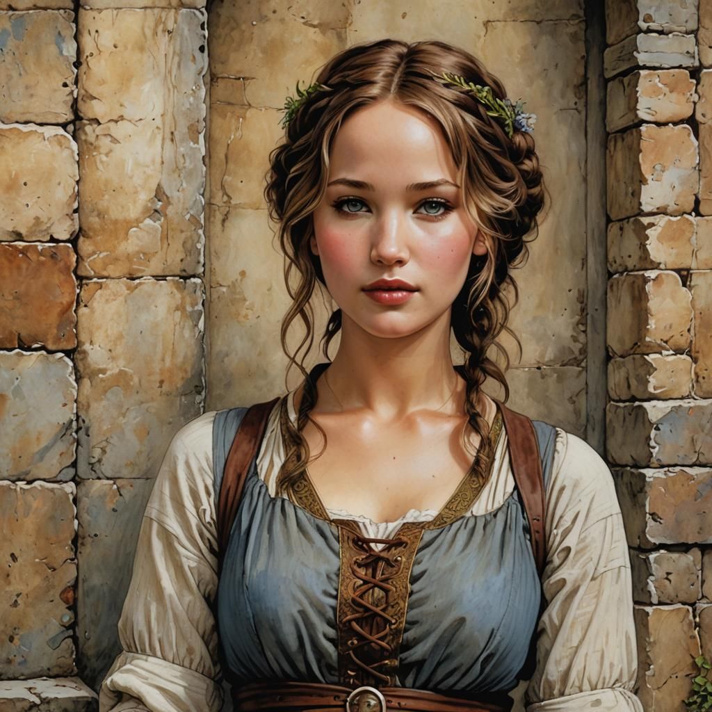 Jennifer Lawrence as French medieval peasant
