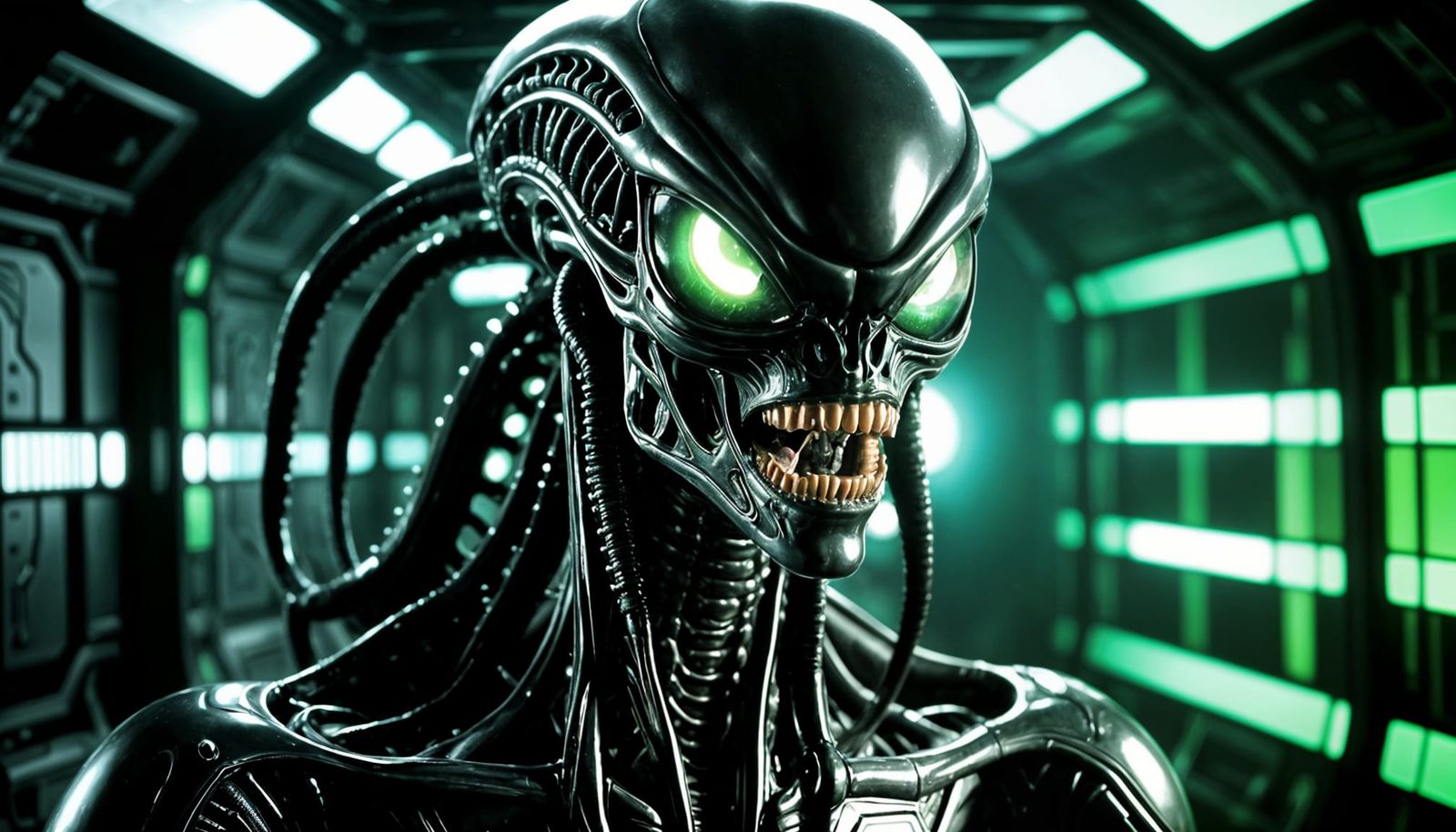 Borg Assimilated Xenomorph in Cyberpunk Haze