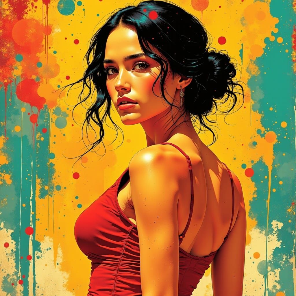 Vibrant Miley Cyrus Portrait in Lomography Style