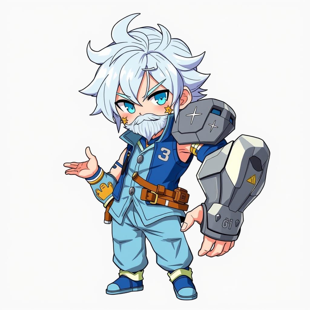 Chibi Pope with Vibrant Anime-Inspired Aesthetic