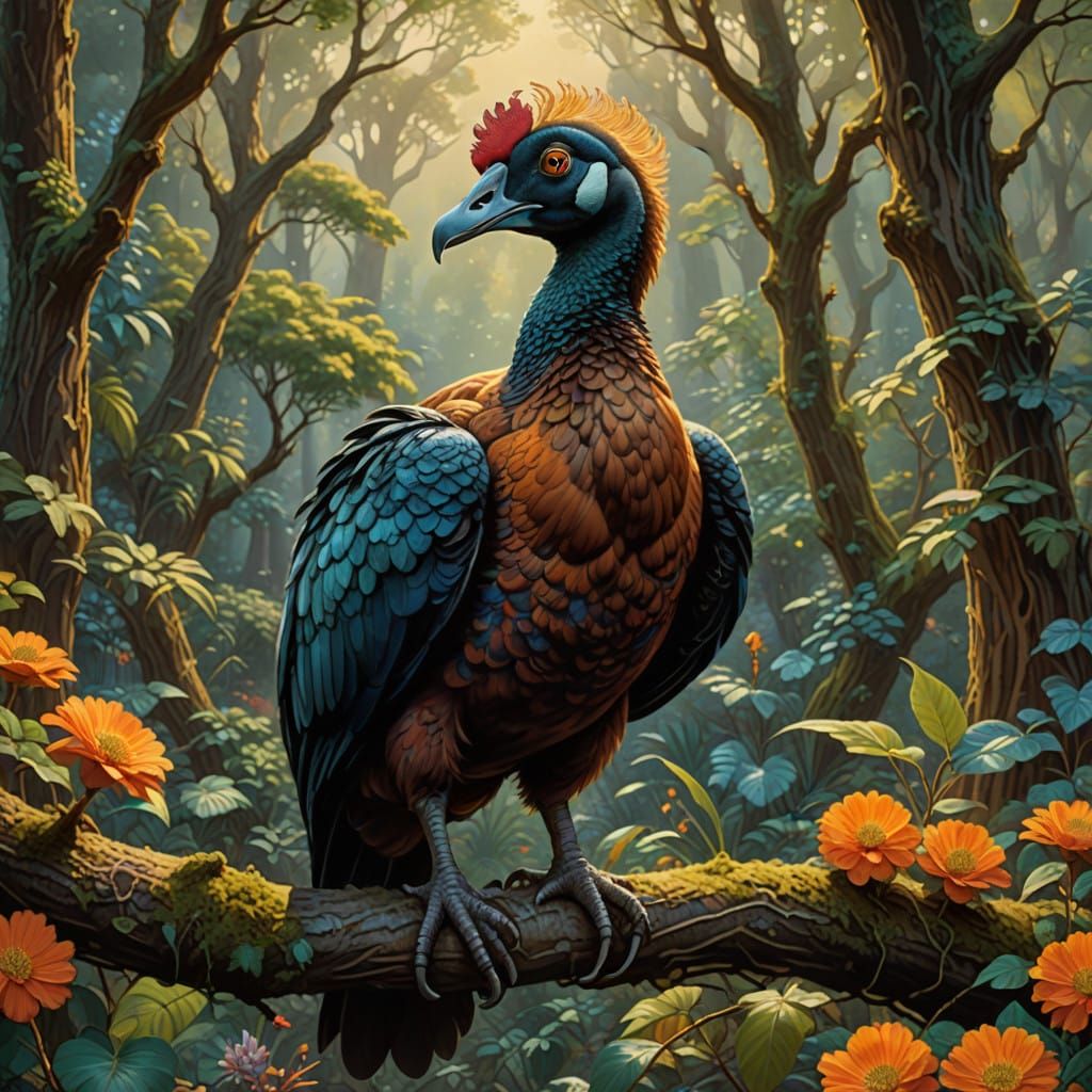 Majestic Brown Dodo in Tropical Paradise