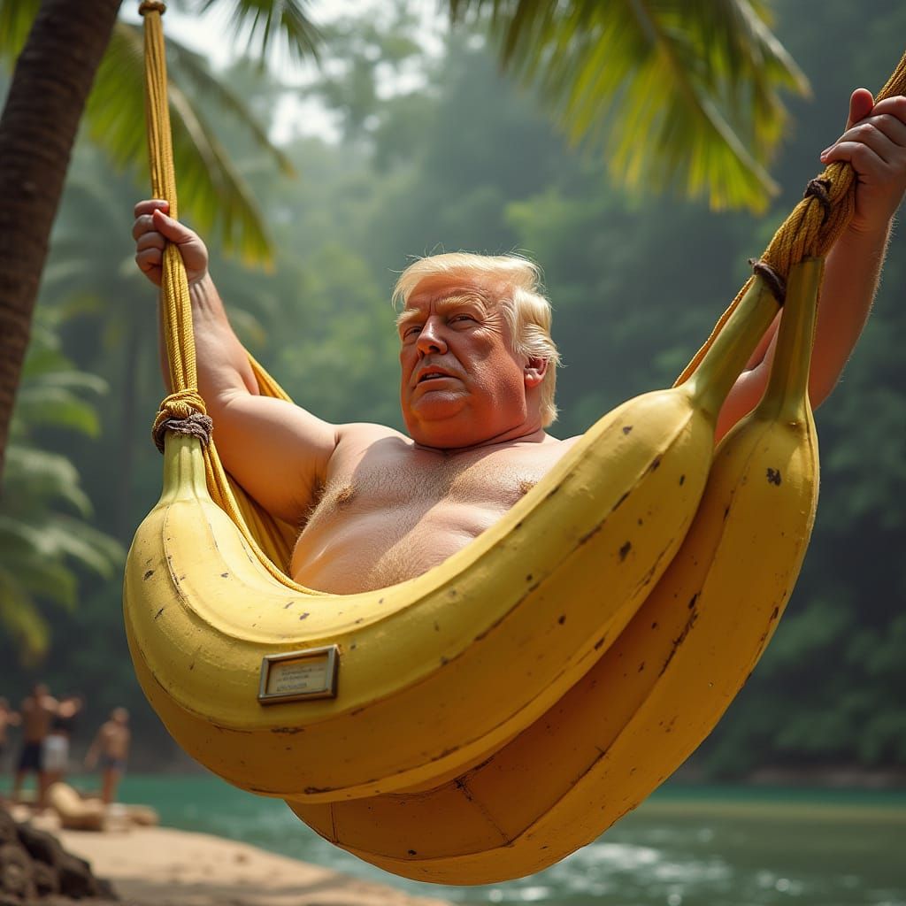 Donald Trump in a Banana Hammock