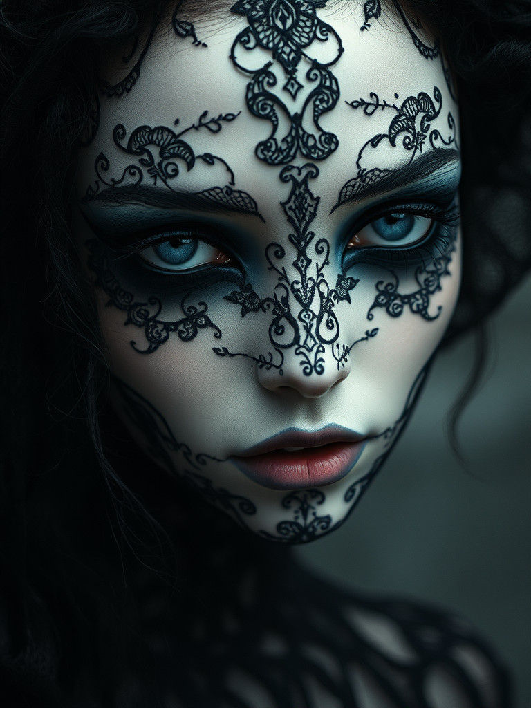 Ethereal Gothic Figures in Black Lace