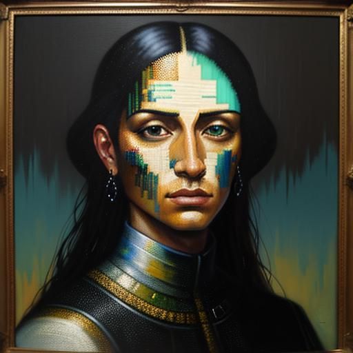 Glitched Oil Painting: Modern Reinterpretation