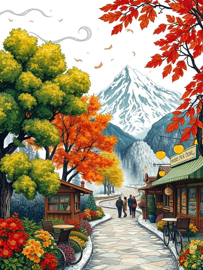 Whimsical Winter Floral Oasis in Vibrant Post-Impressionist ...