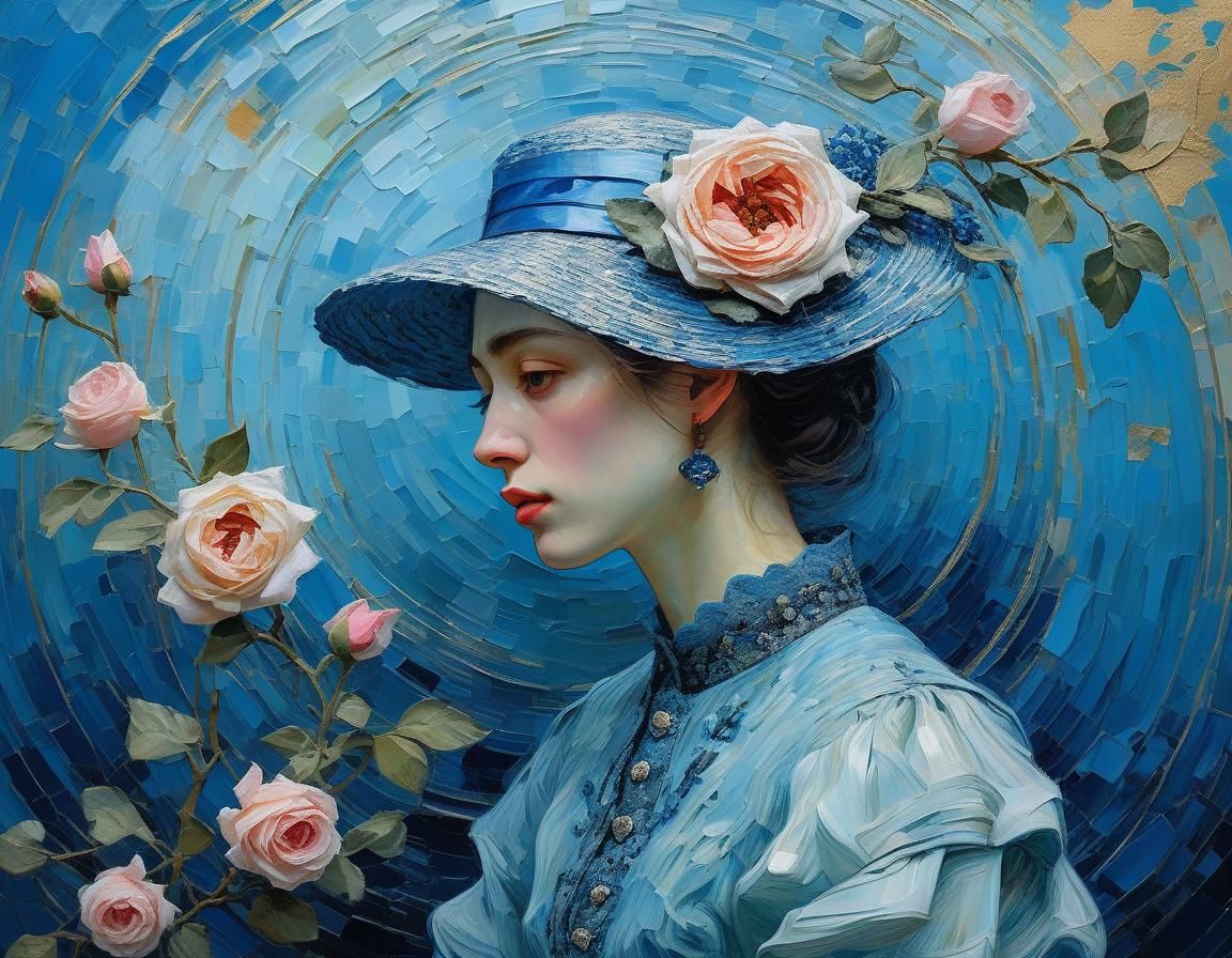 Brooch Emancipation: Impressionistic Art Nouveau Digital Pai...