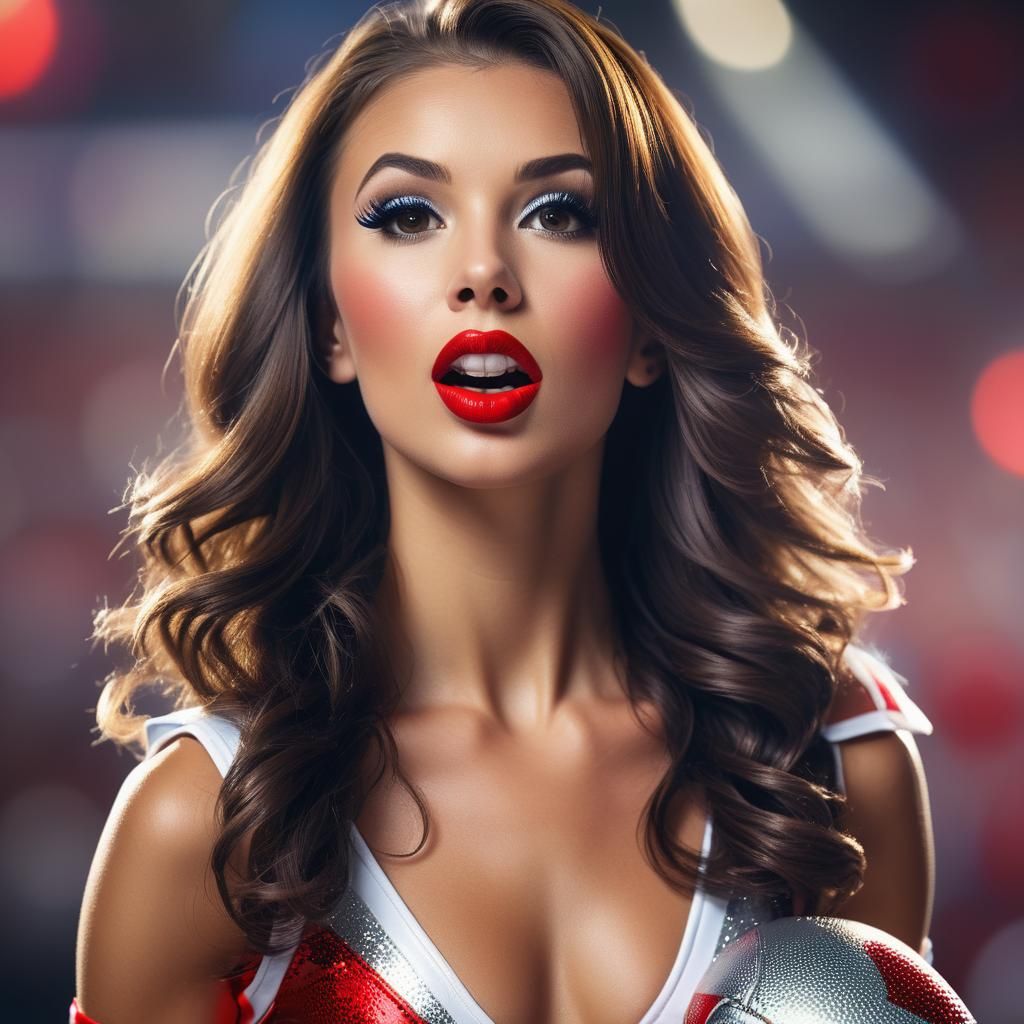Glamorous Portrait of American Football Cheerleader