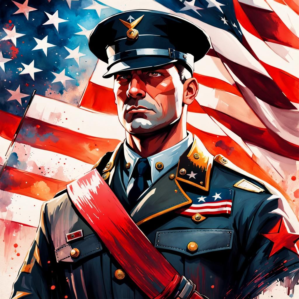 Team Fortress 2 Soldier Portrait in Watercolor