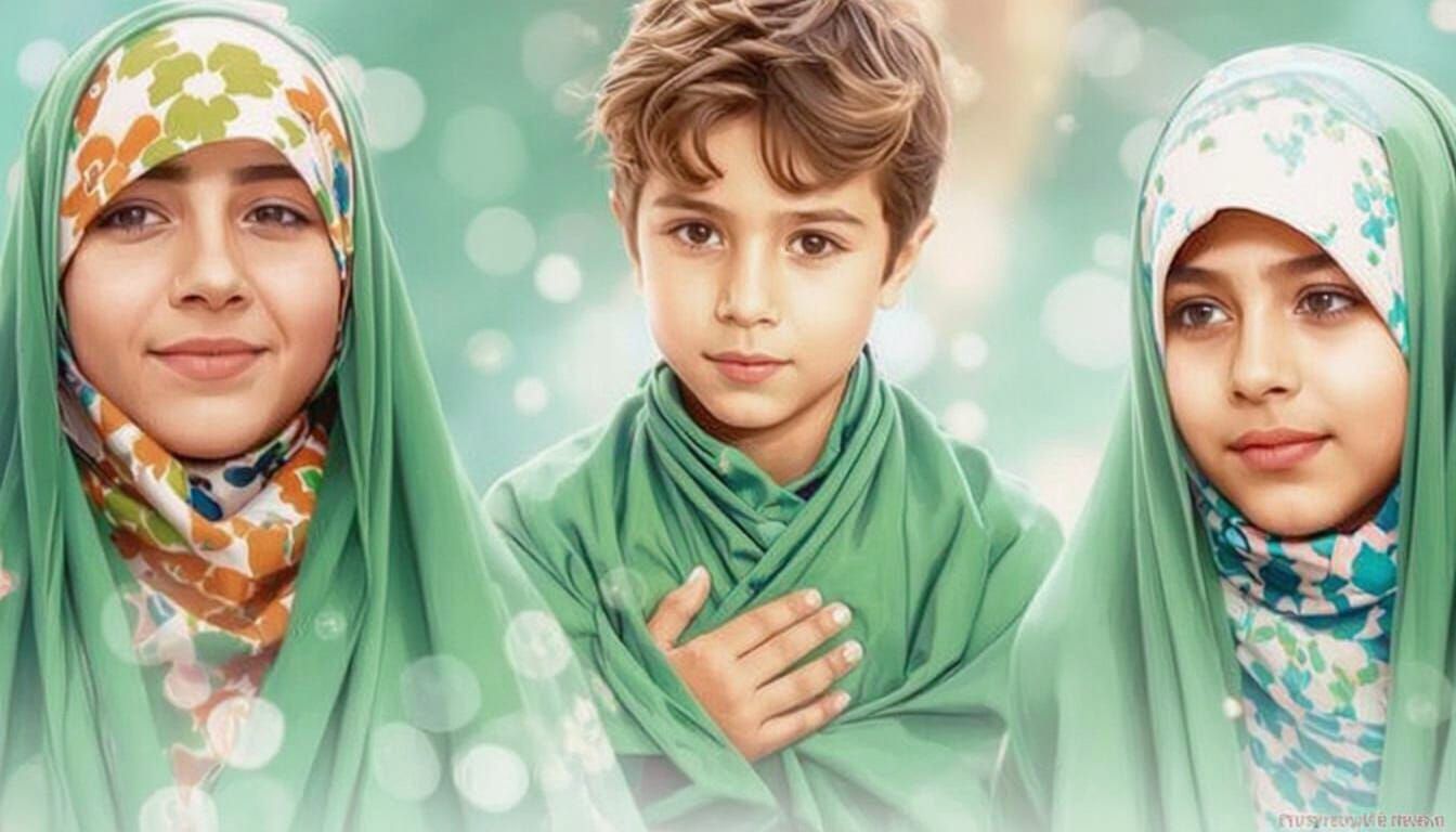 Children at Imam Reza Shrine, Professional Photography