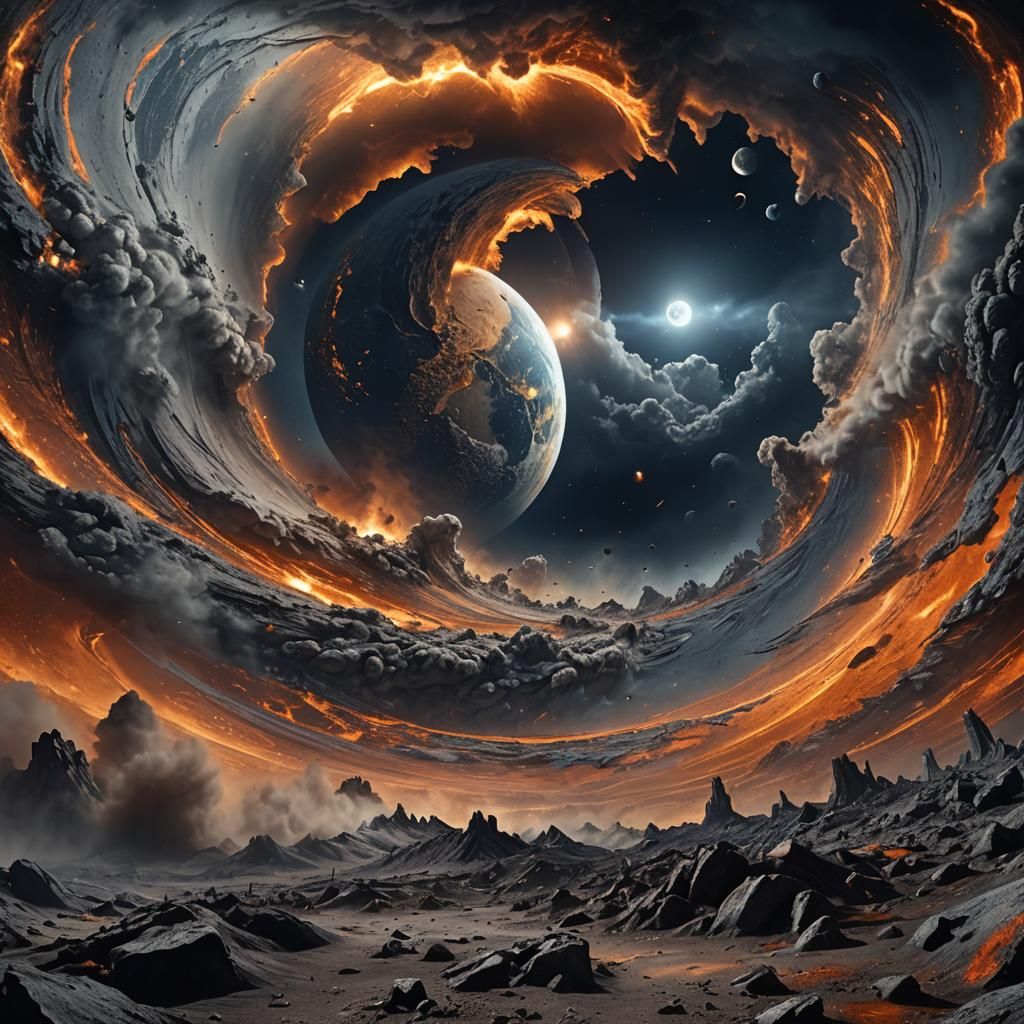 Moon Whirlwind in Sci-Fi Digital Painting