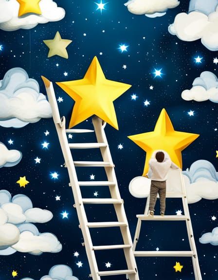 Boy Paints Glowing Stars on Night Sky