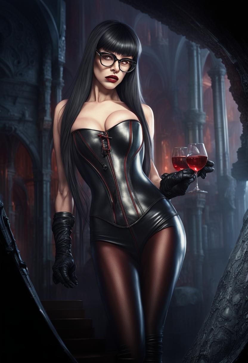Vampirella in Latex Catsuit: Digital Matte Painting