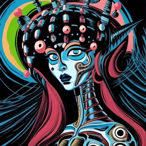 Surreal Abstract Man on a Hill, Crisp Art