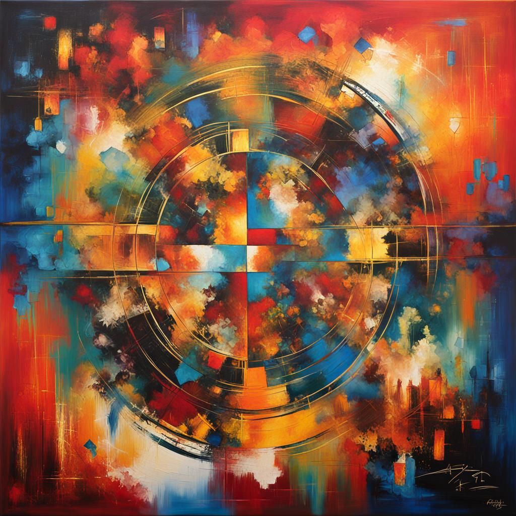 Abstract Painting of Prayers with Bold Colors