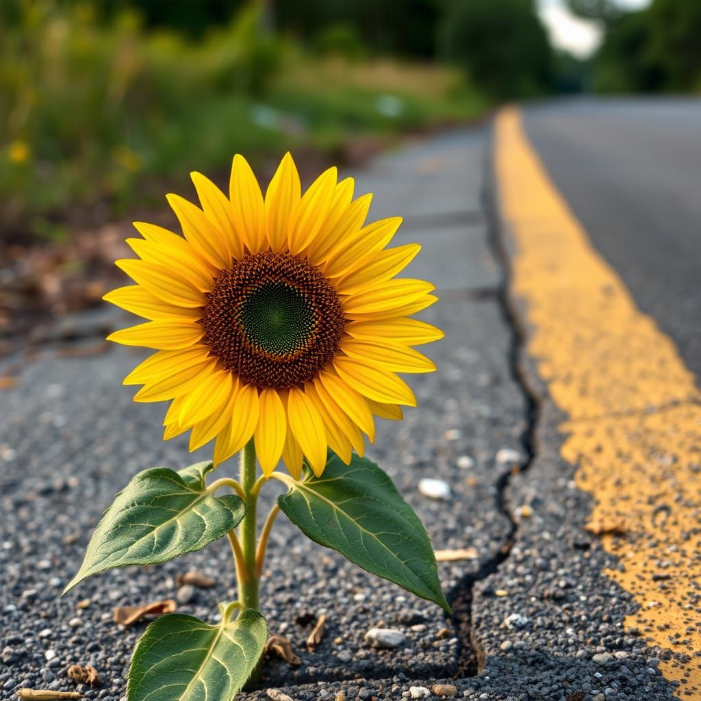 Vibrant Roadside Sunflower Blooms