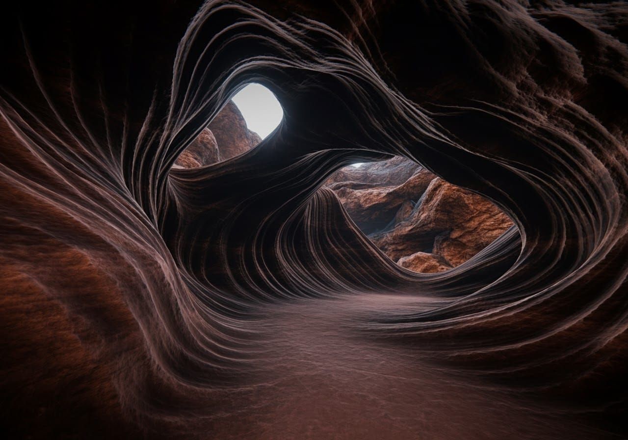 Majestic Cave Tunnel in Cinematic Style