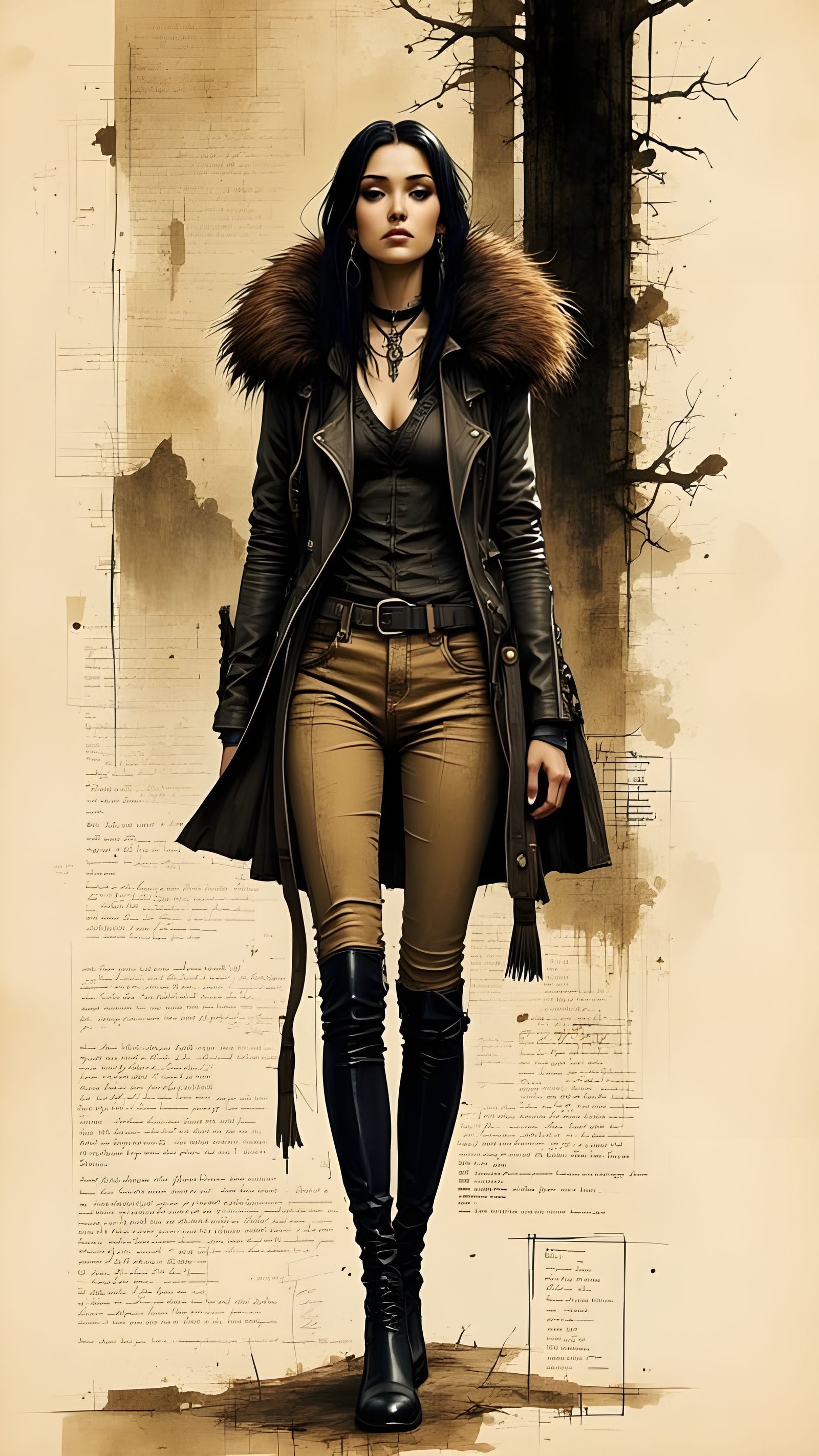 Cubist Woman in Leather Jacket, Pacific Northwest