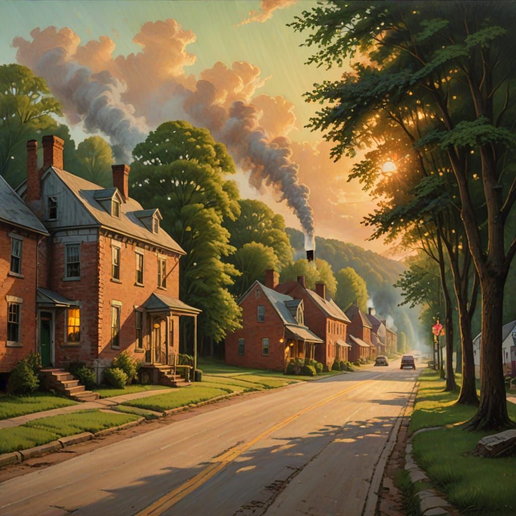 Nostalgic View of a Holler Street: American Realism