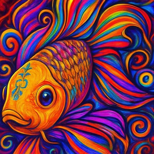 Dazzling Fantasy Ink Painting with Surreal Details