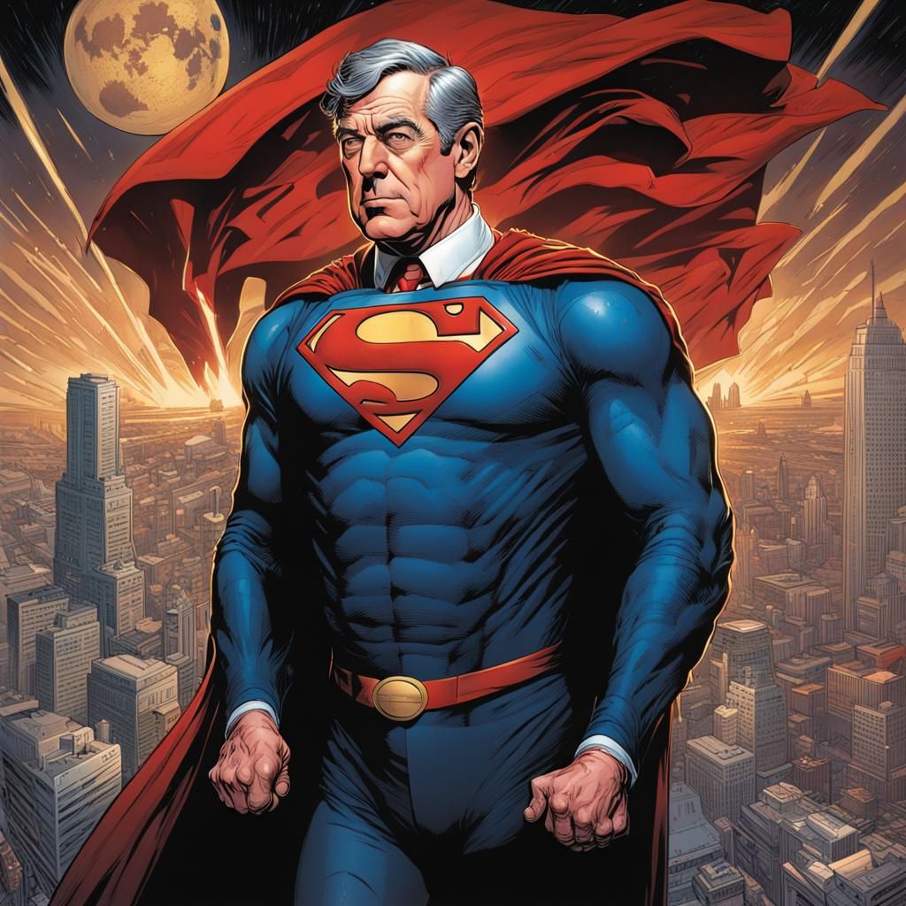 Woodrow Wilson as Superman in Comic Book Art