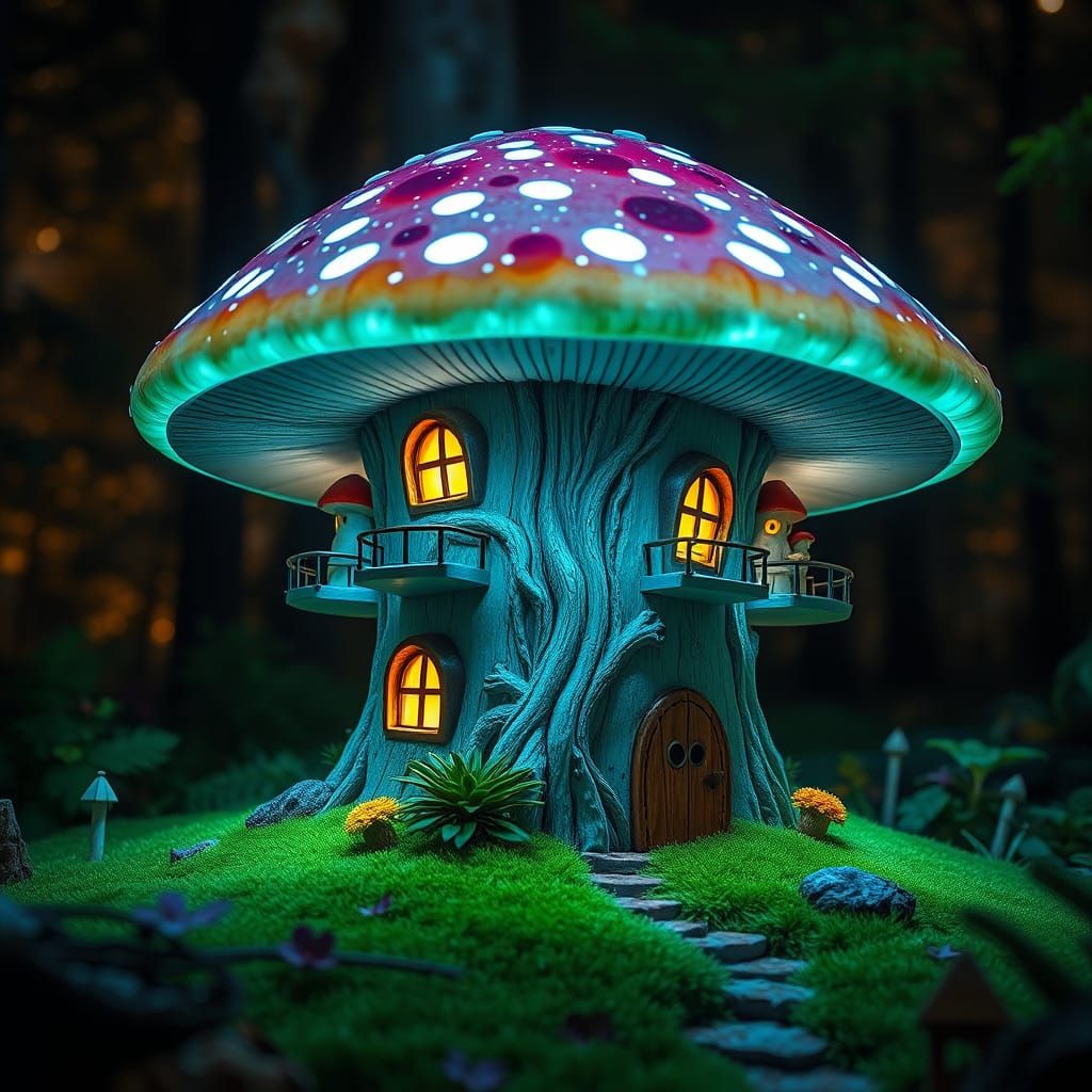 Fairies' Luminescent Mushroom Block of Flats