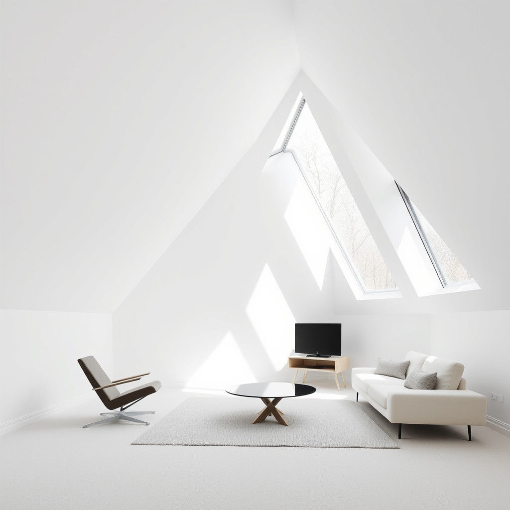 Minimalist Triangular Room in Modernist Style