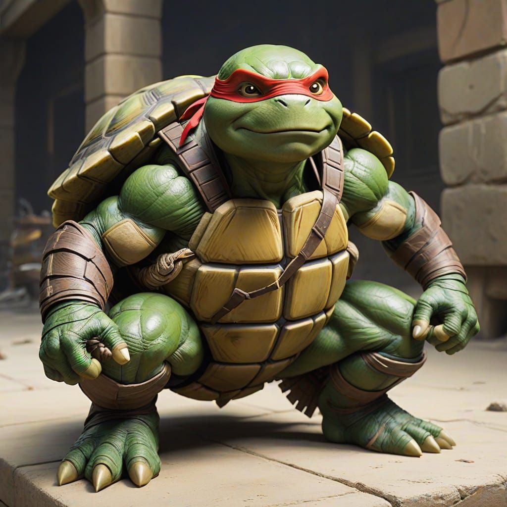 Leonardo of TMNT: Turtle Body, Human Face