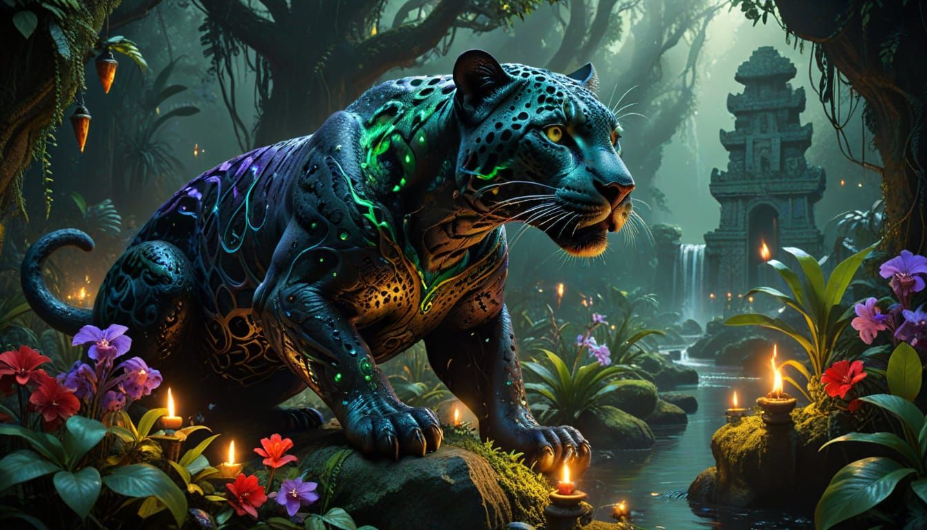 Divine Jaguar Guardian of the Emerald Veil