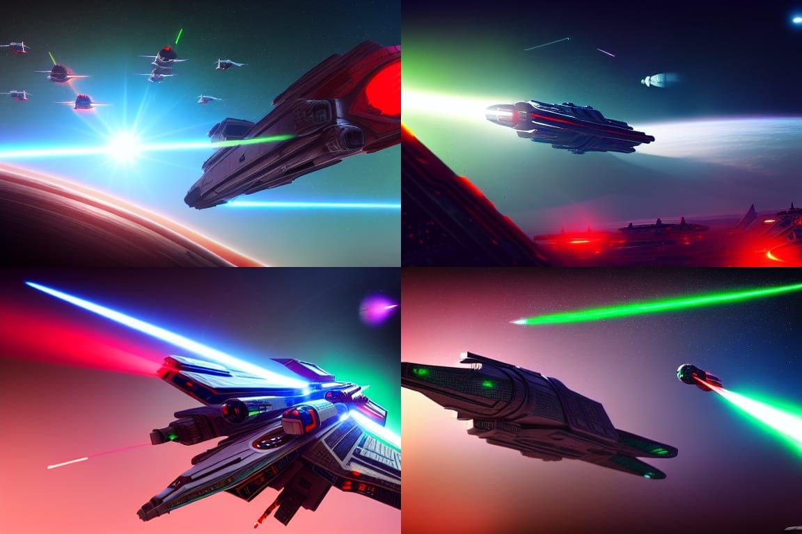 Epic Spaceship War in Space: George Lucas Style