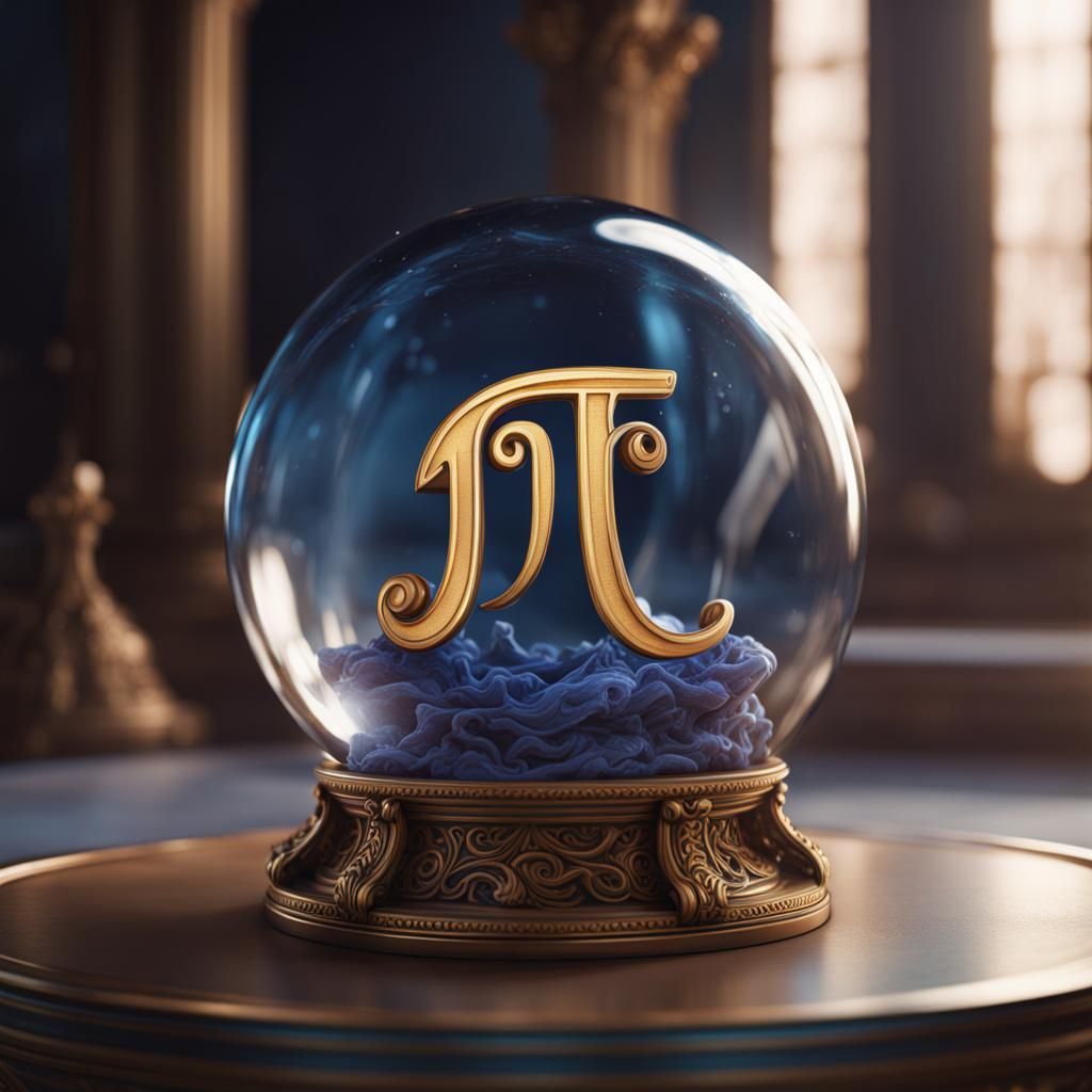 Greek Letter Pi in Glass Ball: Fantasy Concept Art