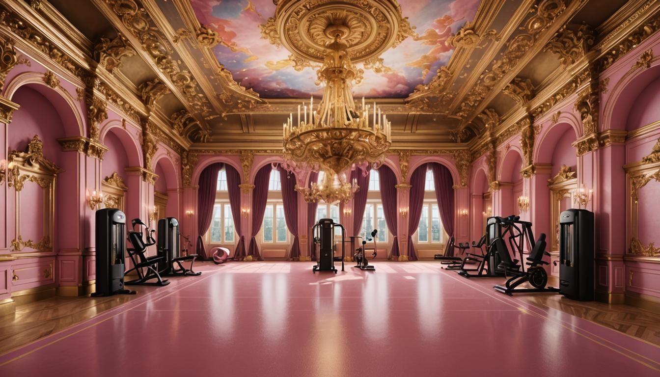 Opulent Celestial Gym with Baroque Design