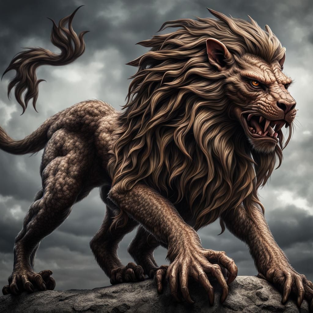 Hyperrealistic Manticore in High Definition
