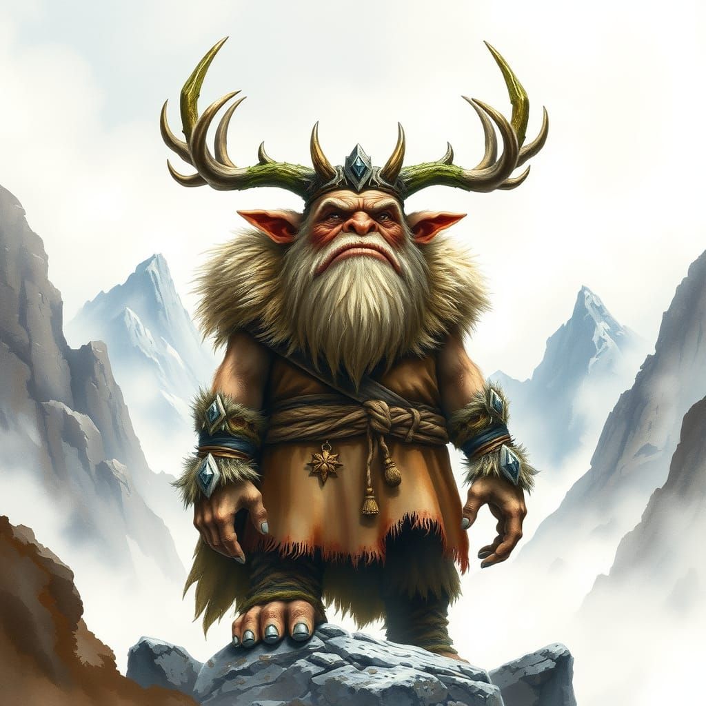 Majestic Norse Troll in Watercolour