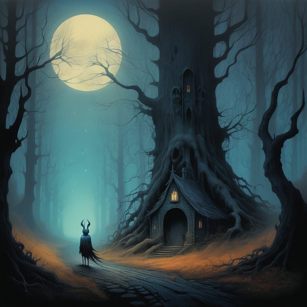 Ethereal Portrait of Cornifer in Mystical Hollow Knight Land...