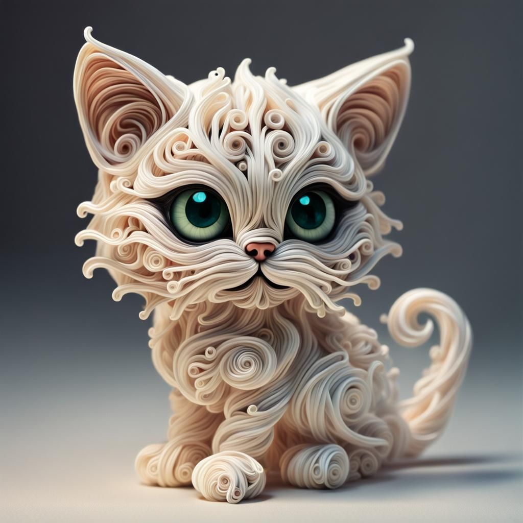 Quilled Kitten in Giger Style