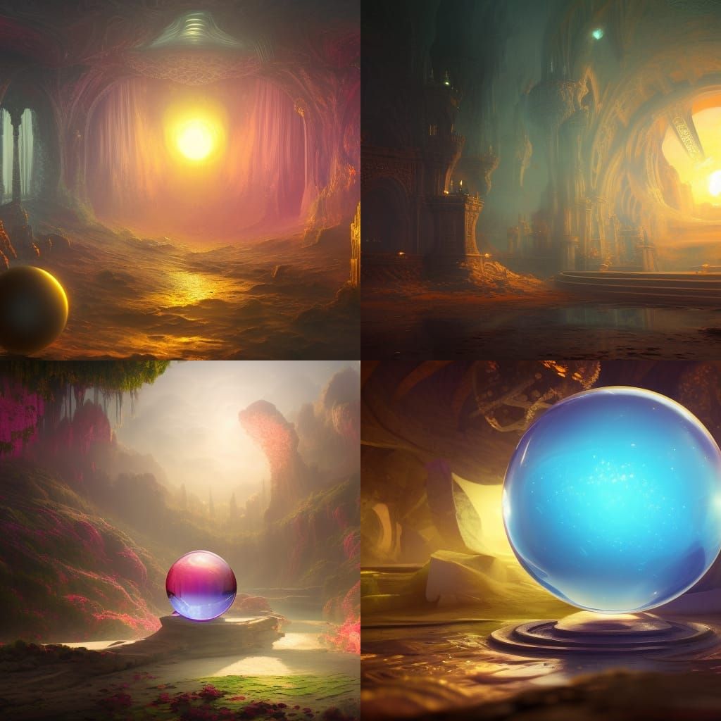 Fantastical Crystal Ball Bubble in Detailed Matte Painting