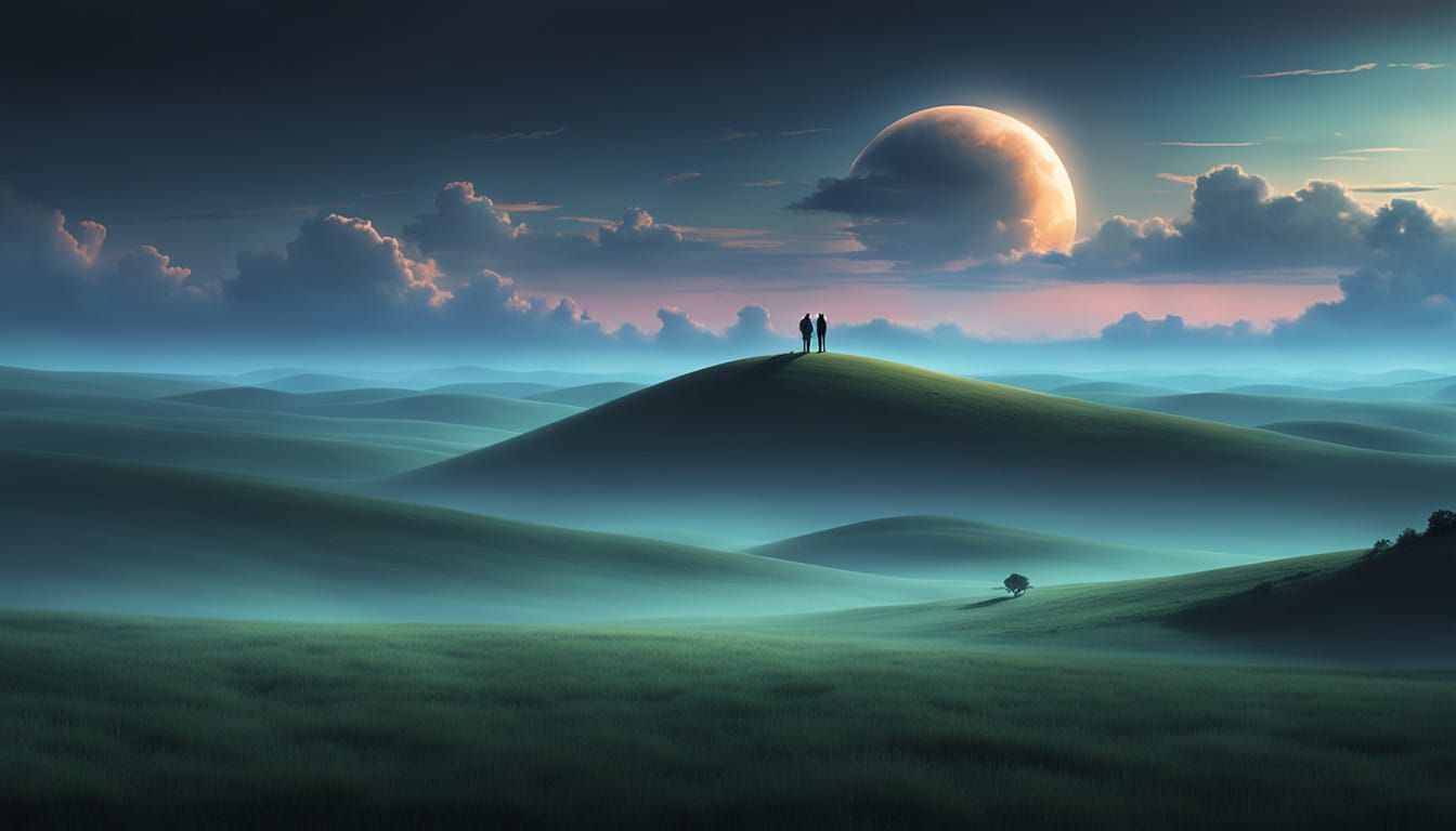 Serene Dreamscape with Portal to Cosmos