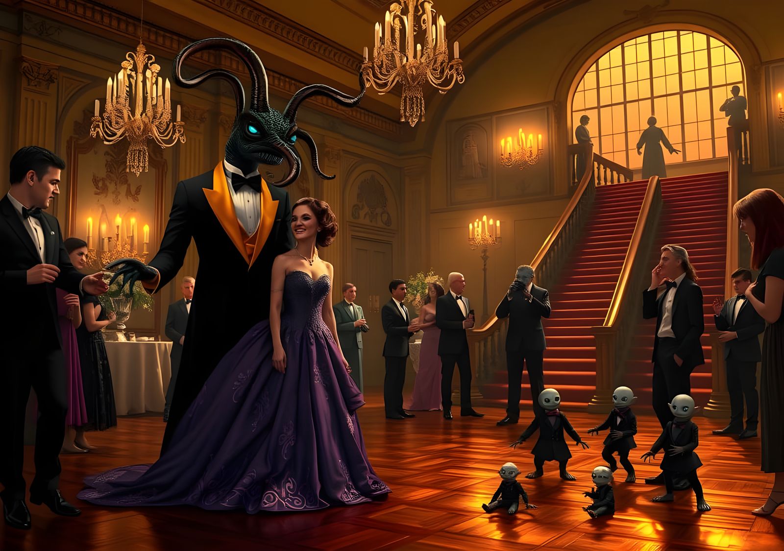 Monster University Formal Dance: Hyperdetailed Dark Fantasy