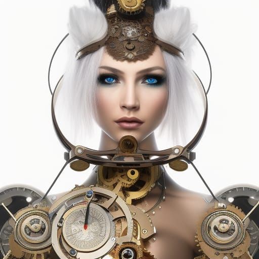 Hyperrealistic Steampunk Woman in 16k Resolution