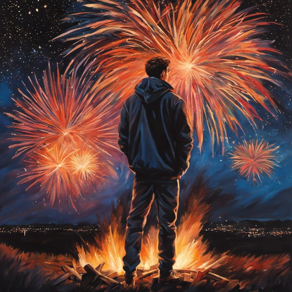 Bonfire Night Celebration: A Vibrant Painting