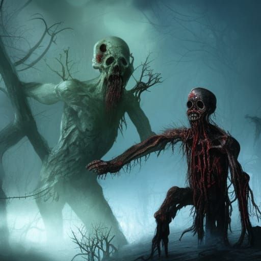 Zombie Feast: Detailed Matte Painting in Deep Color