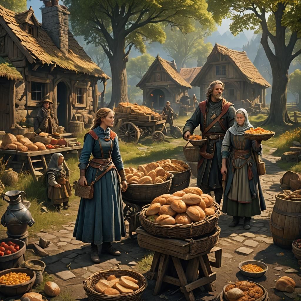 Norse Gods Blessing a Homestead: Fantasy Concept Art