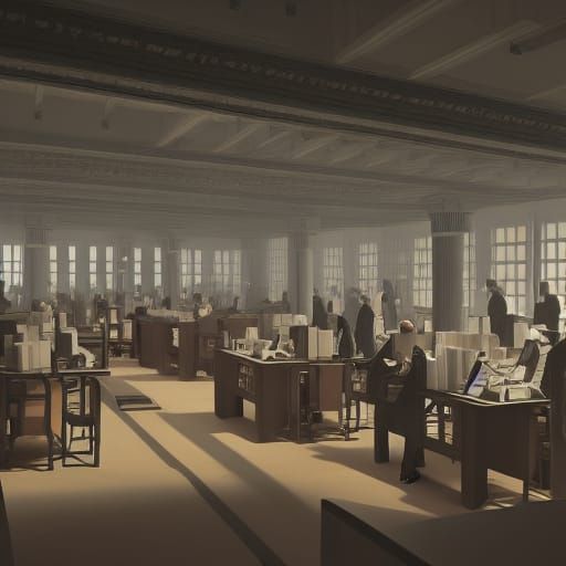 1920s Art Deco Newspaper Newsroom in New York