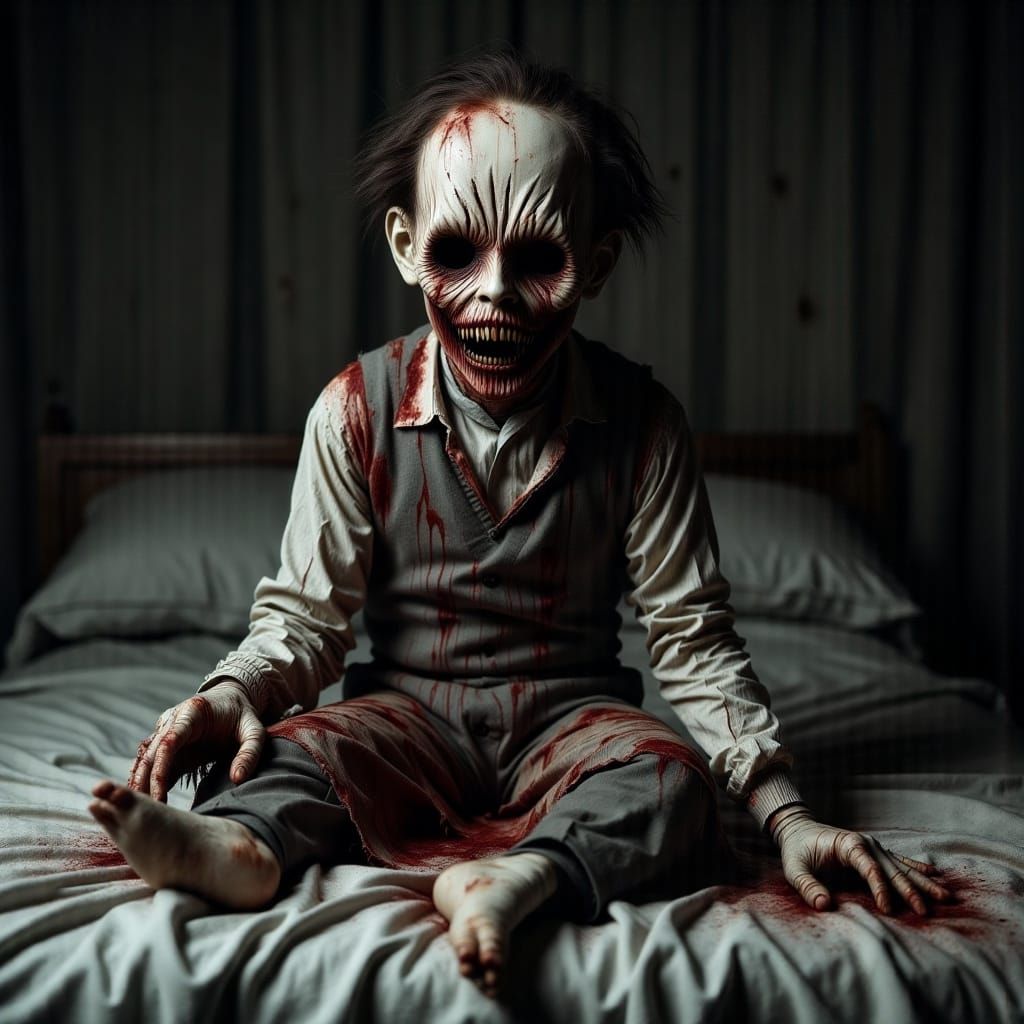 Possessed Ventriloquist Dummy in Dark, Creepy Setting