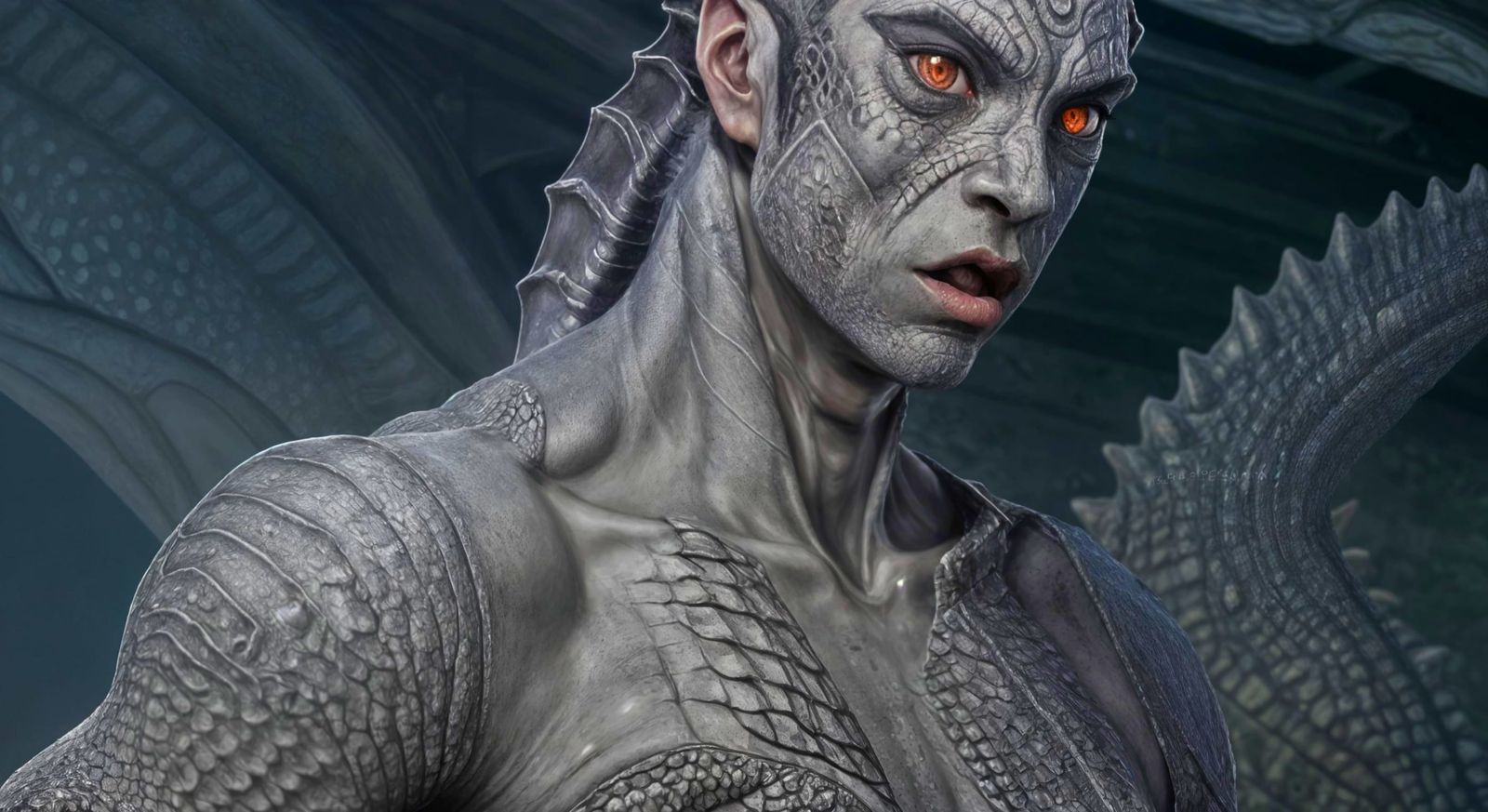 Cardassian Warrior on Spaceship in Horror Style