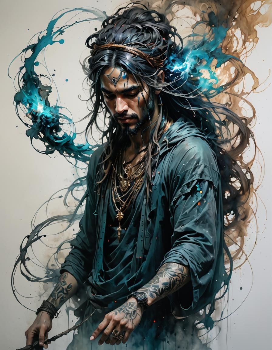 Ethereal Smoke Creature in Dark Academia Fantasy