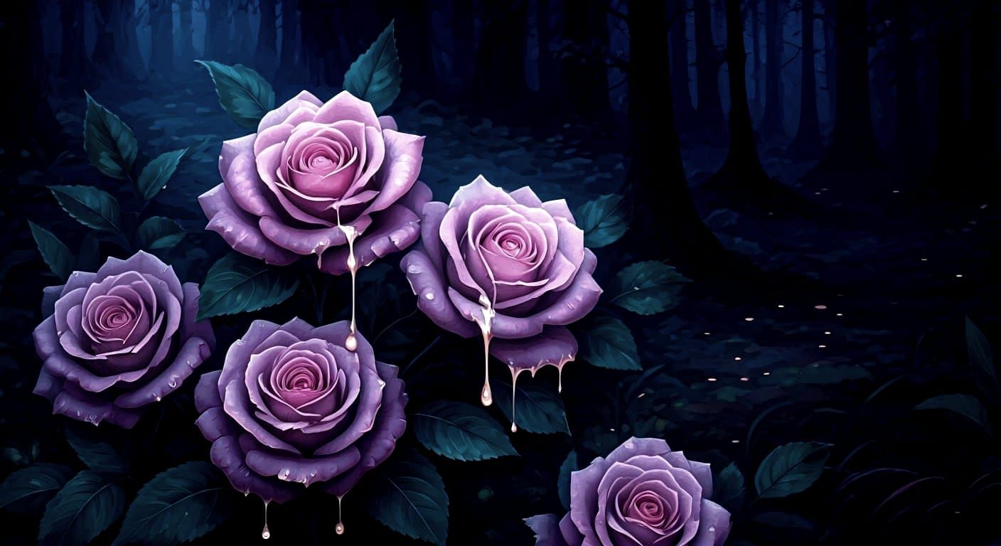 Whimsical Night Blooms in Molten Silver